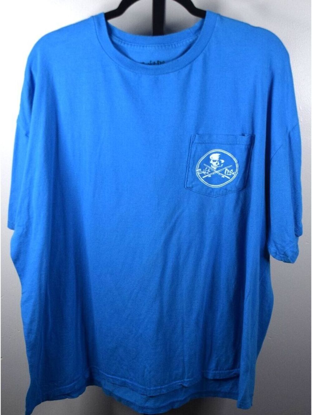 Salt Life Blue Skull Poles Pocket Tee Fishing Graphic 2XL